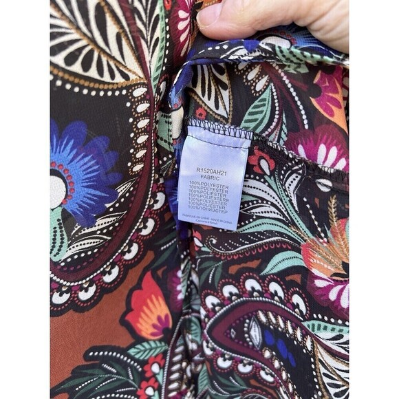 Anthropologie Molly Bracken Blouse Womens S Flowy Sheer Retro Boho Dark Romantic - Picture 6 of 8